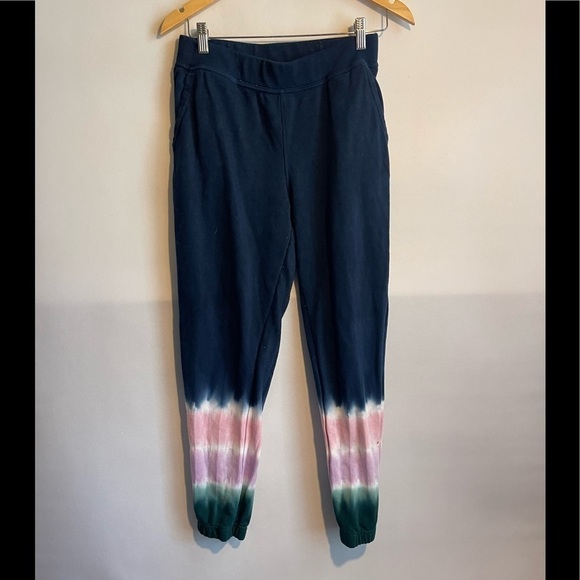 WILDFOX Jogger Sweatpants Size Small Navy Tie Dye Printed Casual - Picture 1 of 8